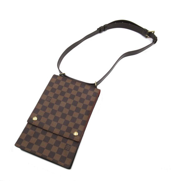 LOUIS VUITTON Portobello Shoulder Bag Damier Ebene Canvas Used Unisex LV - Picture 5 of 11